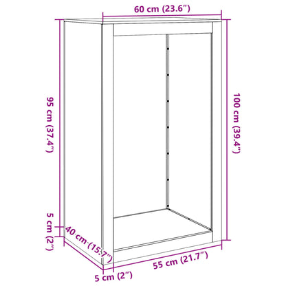 Firewood Rack Black 60x40x100 cm Steel