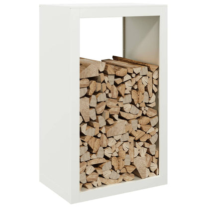 Firewood Rack White 60x40x100 cm Steel