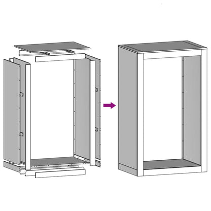 Firewood Rack White 60x40x100 cm Steel