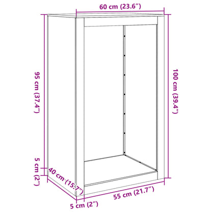 Firewood Rack White 60x40x100 cm Steel