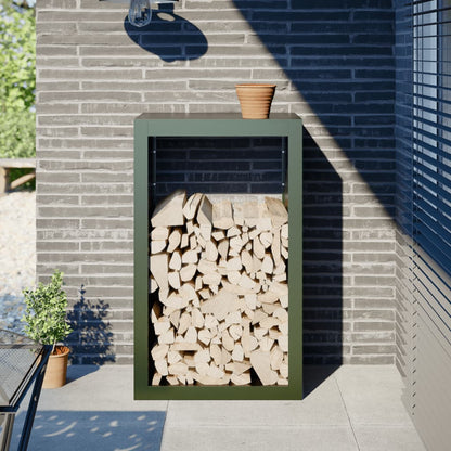 Firewood Rack Green 60x40x100 cm Steel