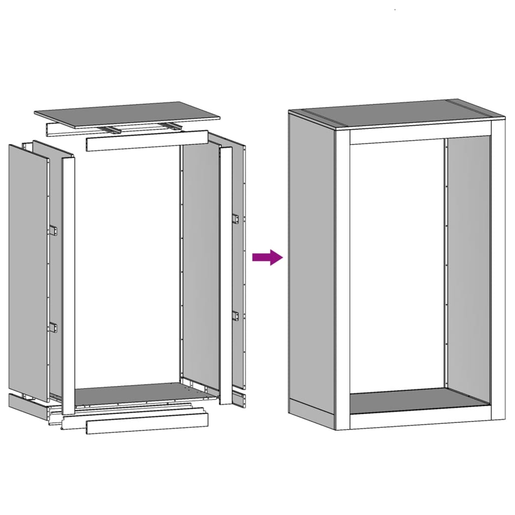 Firewood Rack 60x40x100 cm Stainless Steel