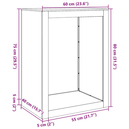 Firewood Rack Black 60x40x80 cm Steel