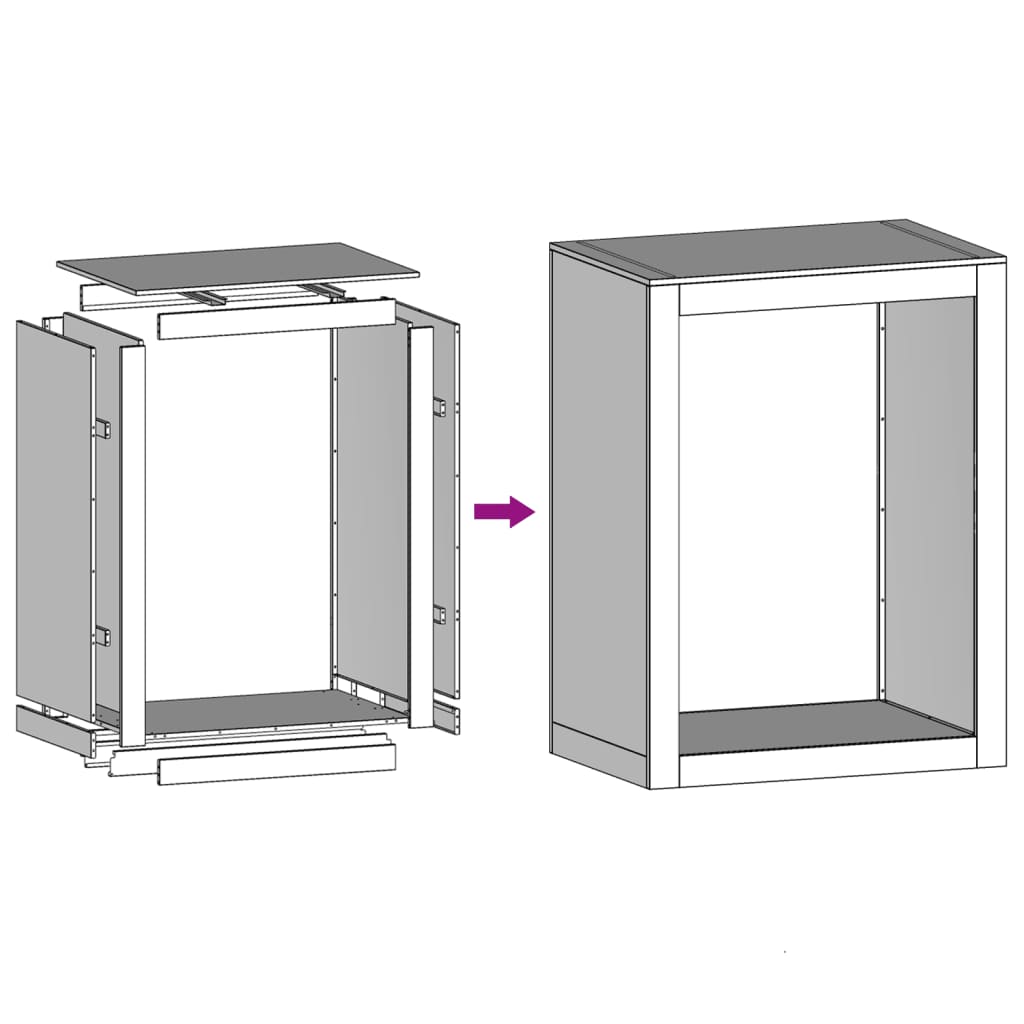 Firewood Rack White 60x40x80 cm Steel