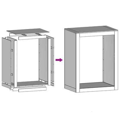 Firewood Rack White 60x40x80 cm Steel