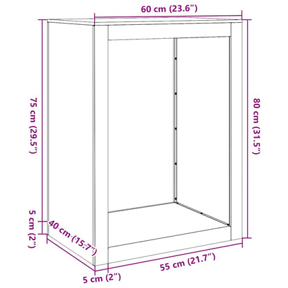 Firewood Rack 60x40x80 cm Galvanised Steel