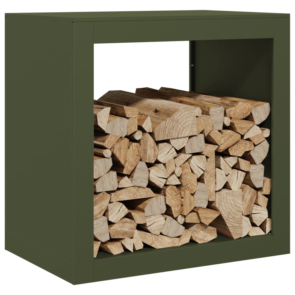 Firewood Rack Green 60x40x60 cm Steel