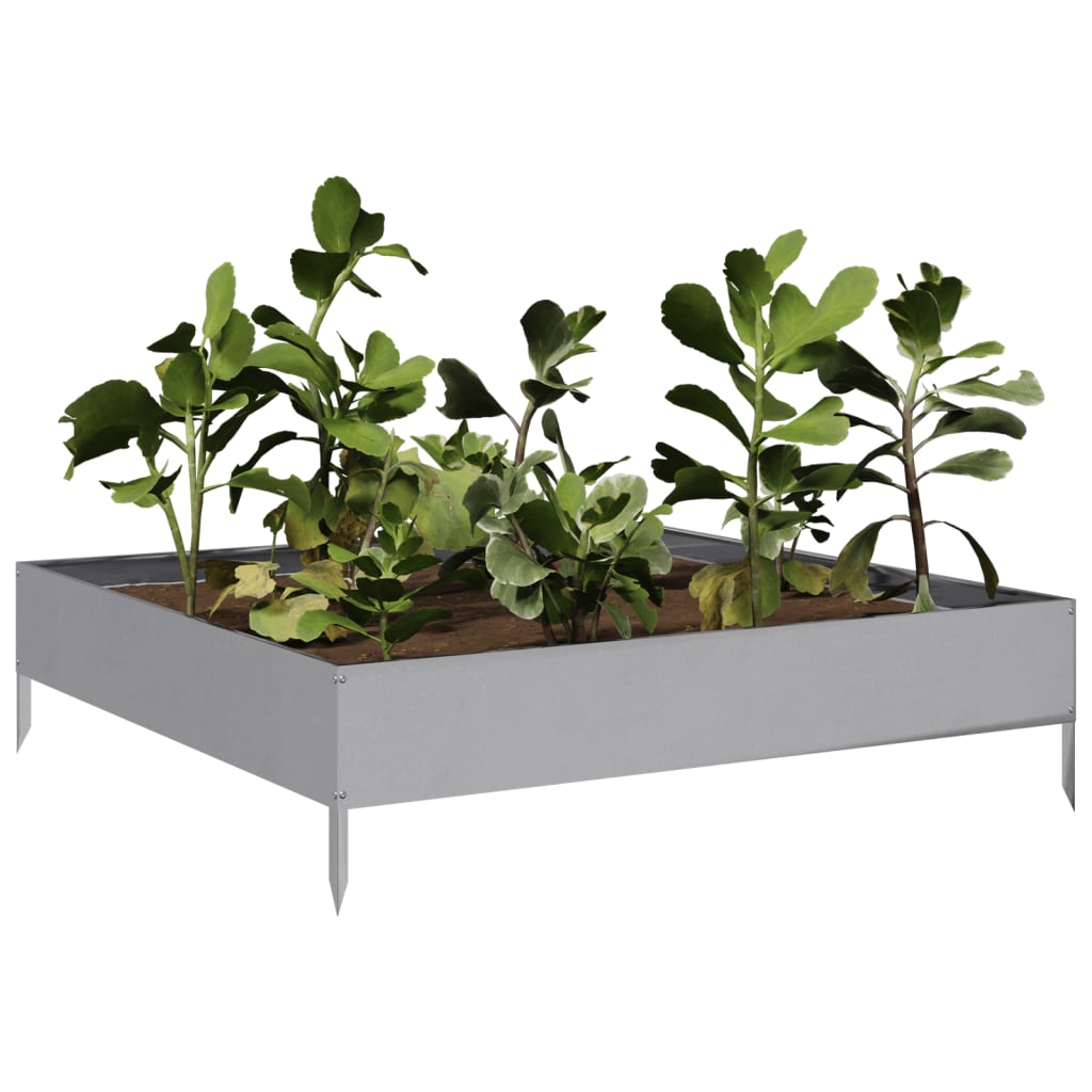 Garden Raised Bed 100x100x26 cm Galvanised Steel