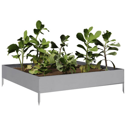 Garden Raised Bed 100x100x26 cm Galvanised Steel