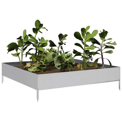 Garden Raised Bed 100x100x26 cm Galvanised Steel