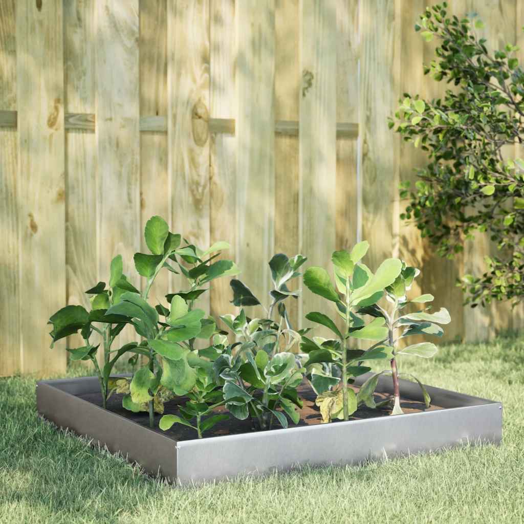 Garden Raised Bed 100x100x26 cm Galvanised Steel