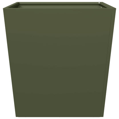 Garden Planters Olive Green 2 pcs 50x50x50 cm Steel