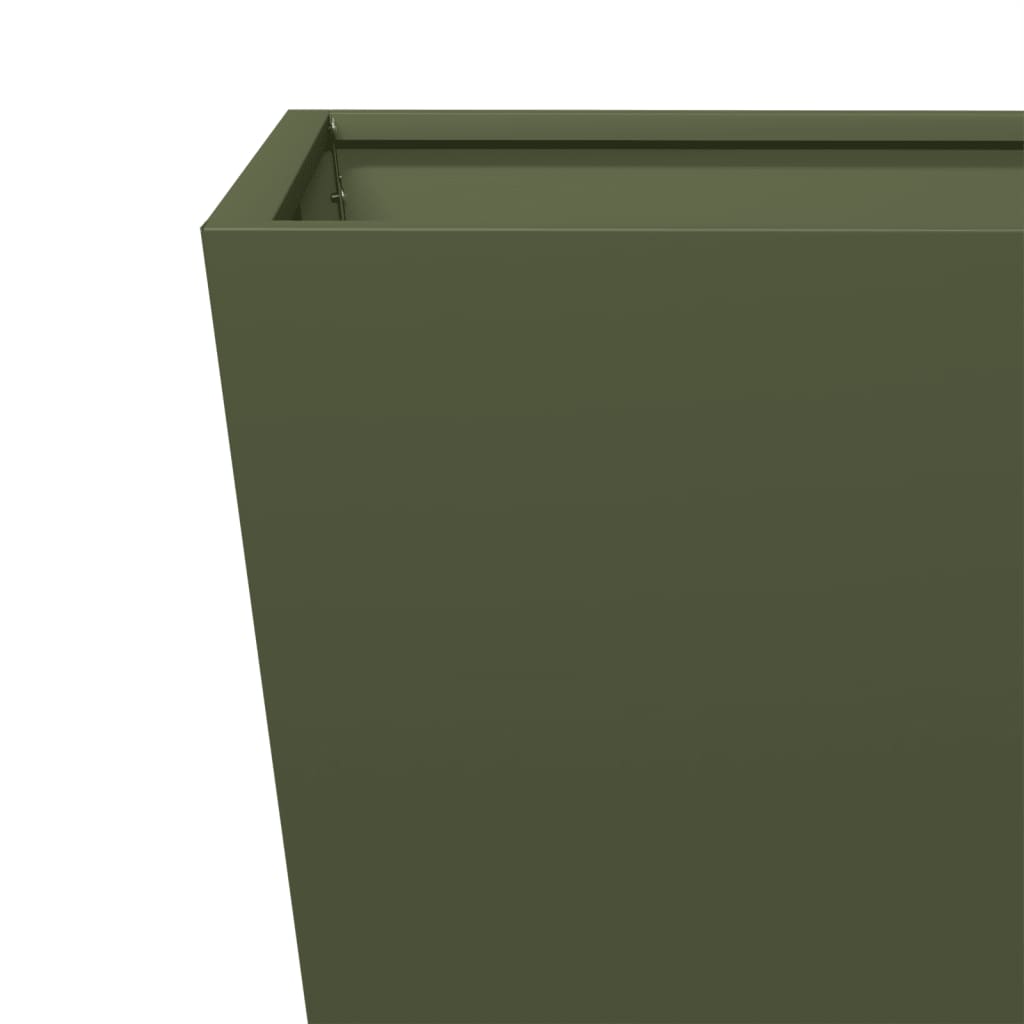 Garden Planters Olive Green 2 pcs 50x50x50 cm Steel