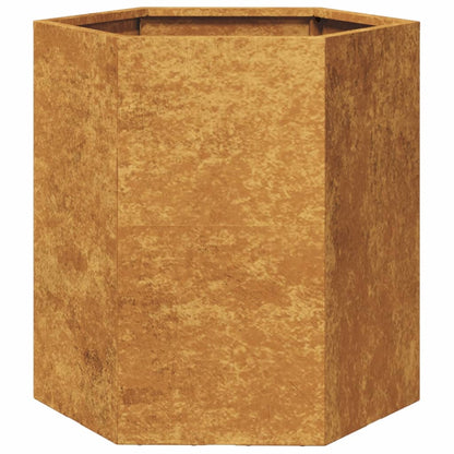 Garden Planters 2 pcs Hexagon 46x40x45 cm Weathering Steel