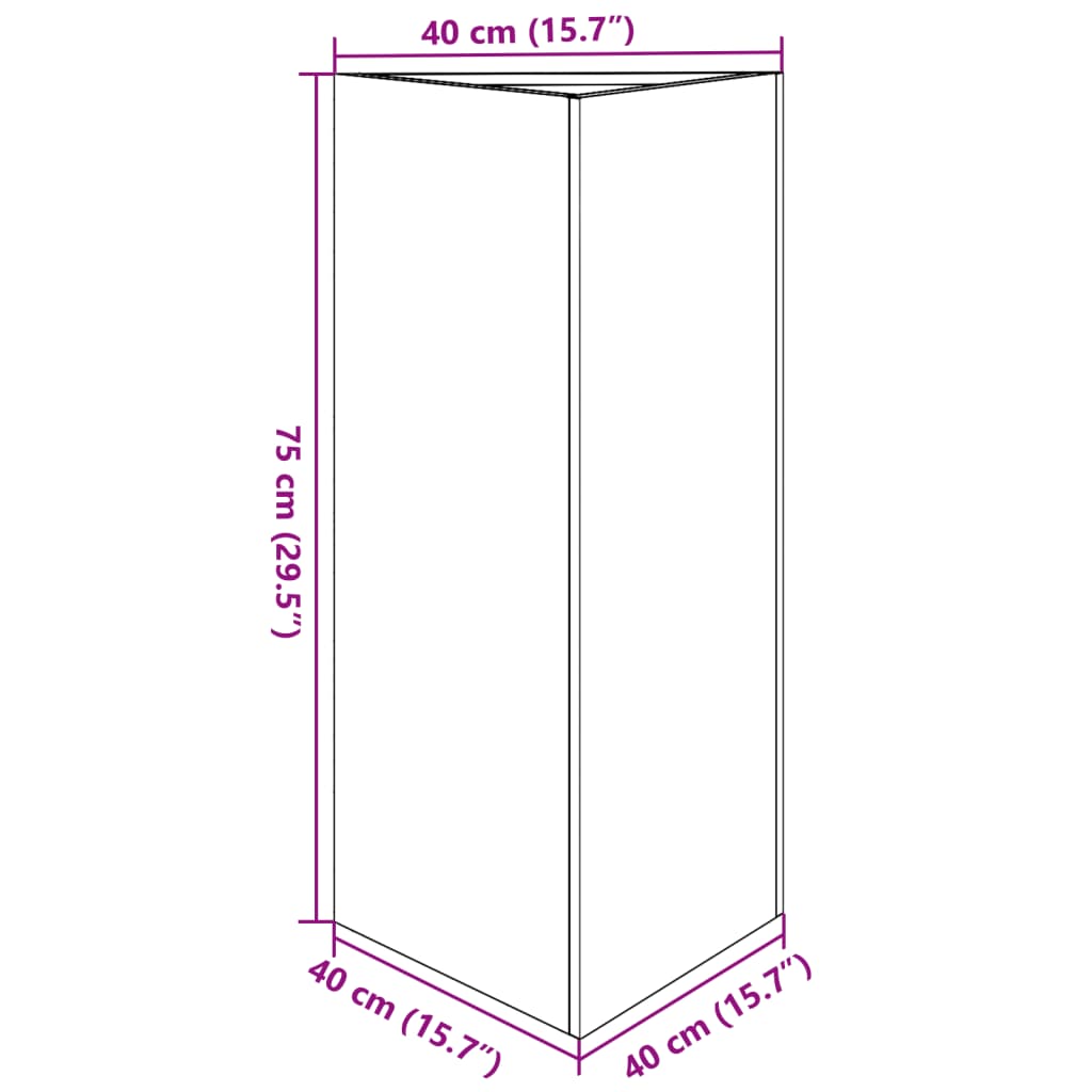 Garden Planter Triangular 40x40x75 cm Galvanized Steel