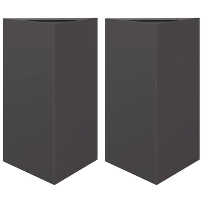 Garden Planters 2 pcs Black Triangular 50x43x75 cm Steel