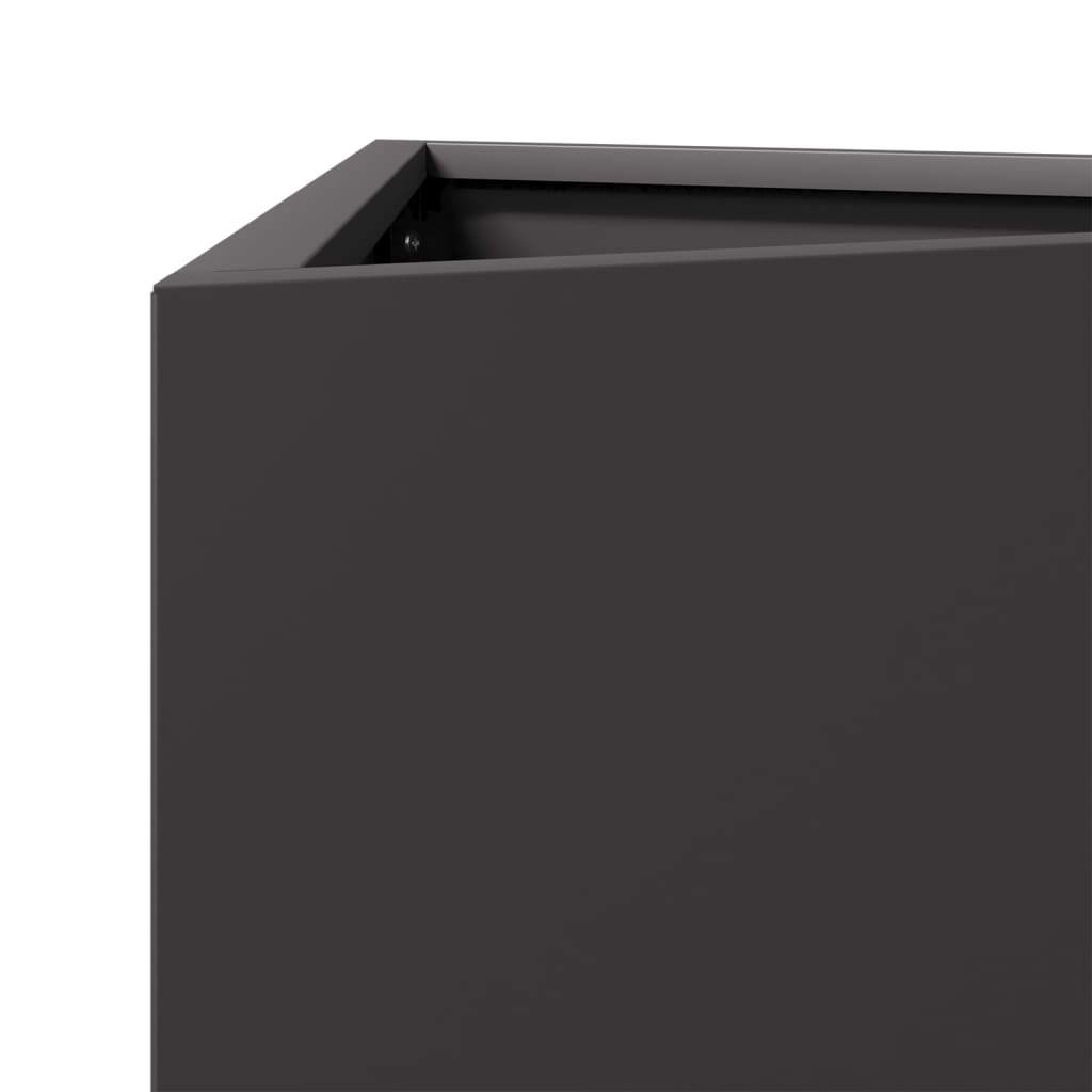 Garden Planters 2 pcs Black Triangular 50x43x75 cm Steel