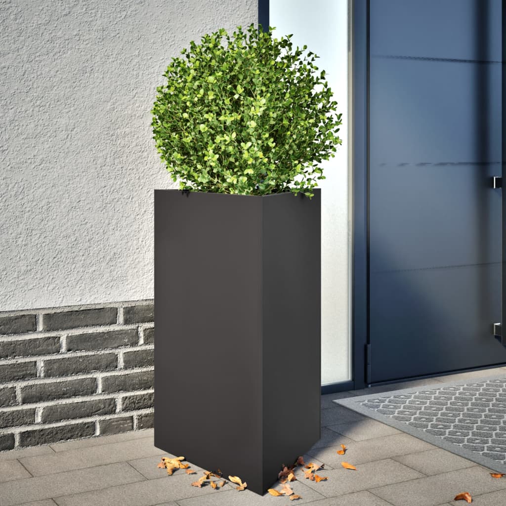 Garden Planters 2 pcs Black Triangular 50x43x75 cm Steel