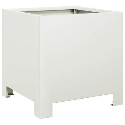 Garden Planter White 30x30x30 cm Steel