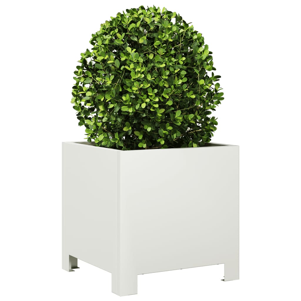 Garden Planter White 30x30x30 cm Steel