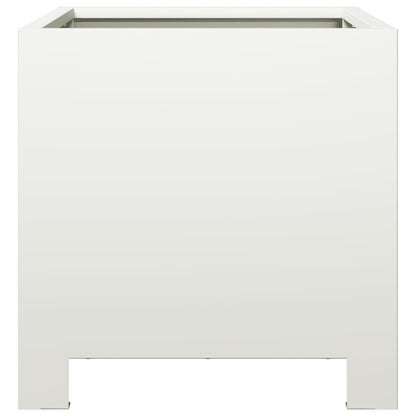 Garden Planter White 30x30x30 cm Steel