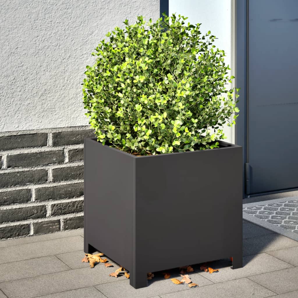 Garden Planters 2 pcs Black 40x40x40 cm Steel