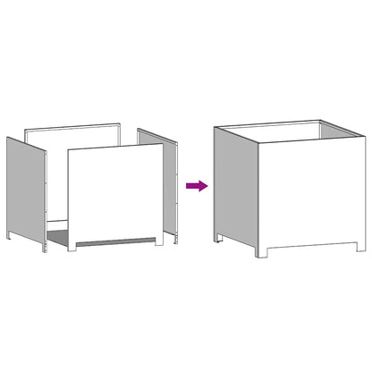 Garden Planter 50x50x50 cm Galvanised Steel
