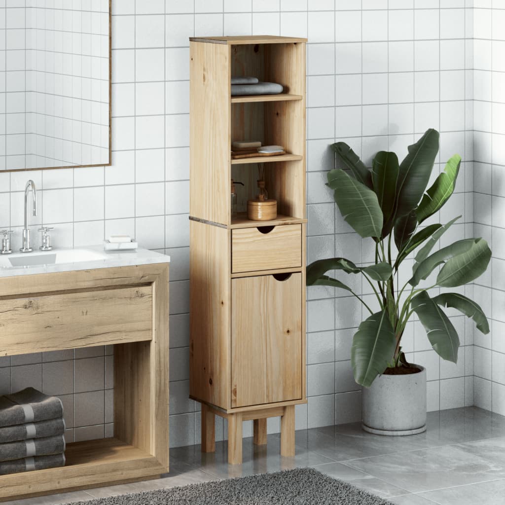 Bathroom Cabinet OTTA 35x30x159 cm Solid Wood Pine