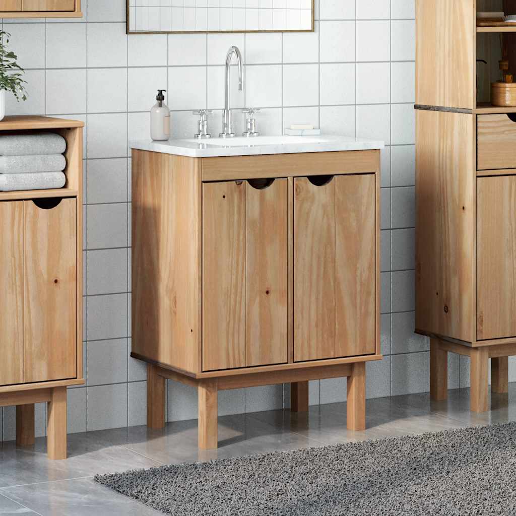 Bathroom Sink Cabinet OTTA 59x40x80 cm Solid Wood Pine