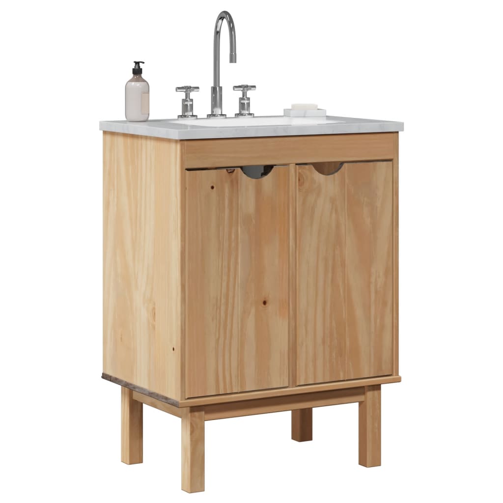 Bathroom Sink Cabinet OTTA 59x40x80 cm Solid Wood Pine