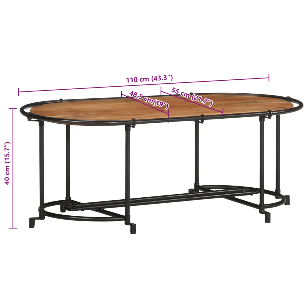 Coffee Table 110x55x40 cm Solid Wood Acacia