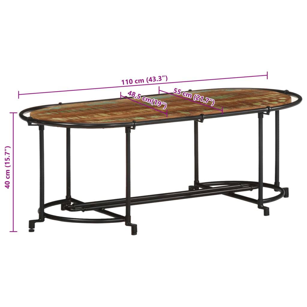 Coffee Table 110x55x40 cm Solid Wood Reclaimed