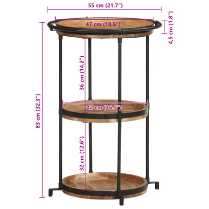 Side Table Ø55x83 cm Solid Wood Acacia