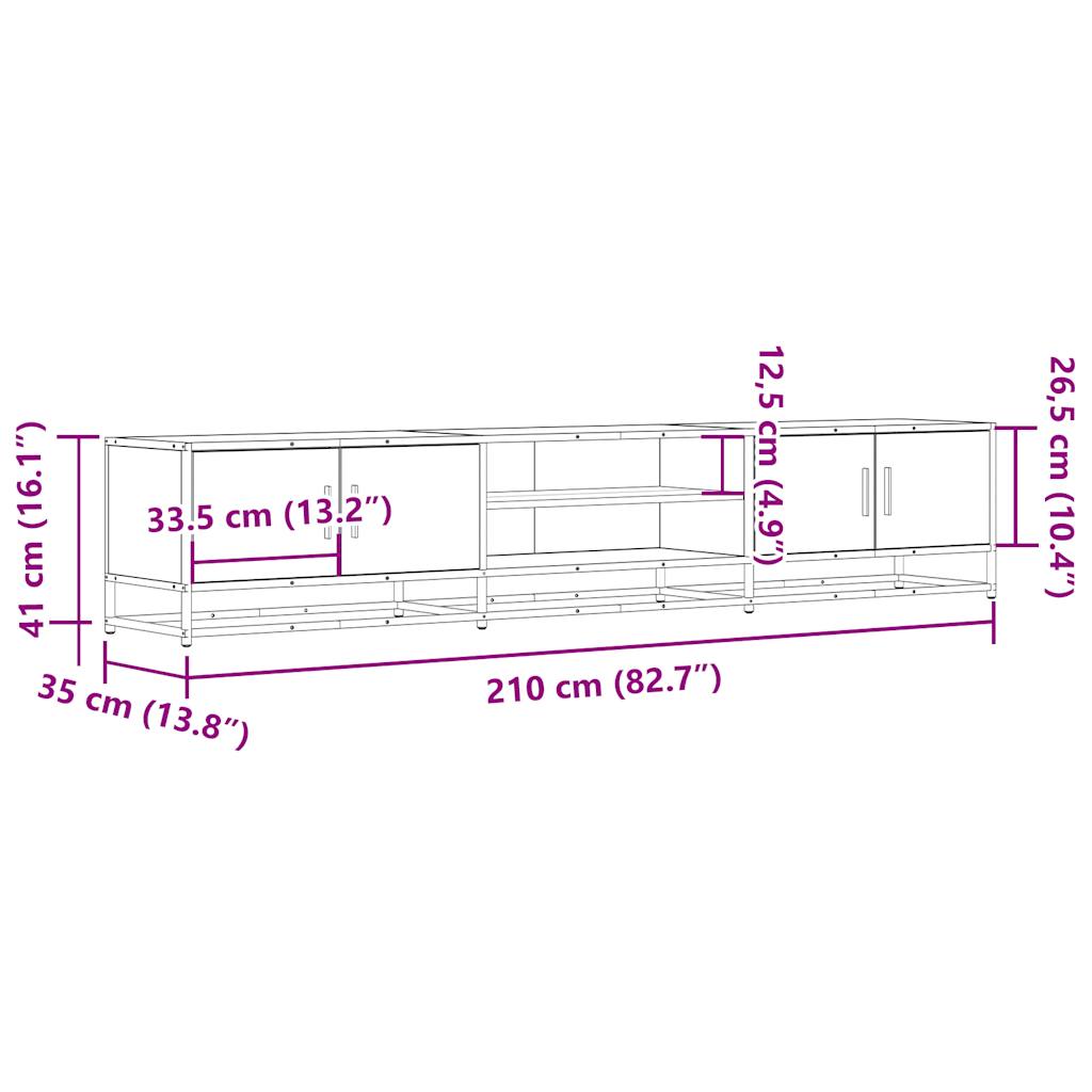 TV Cabinet Grey Sonoma 210x35x41 cm Engineered Wood