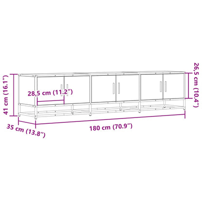 TV Cabinet Brown Oak 180x35x41 cm Engineered Wood