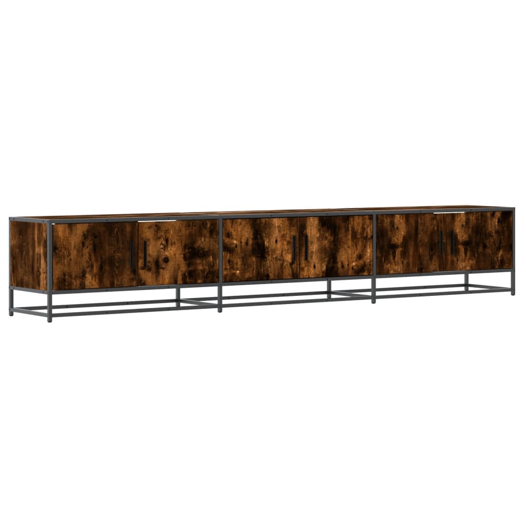 TV Cabinet Smoked Oak 240x35x41 cm Engineered Wood