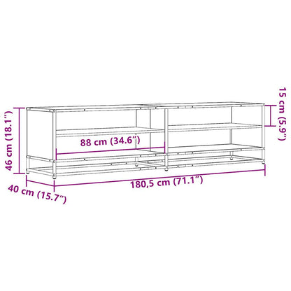 TV Cabinet Black 180.5x40x46 cm Engineered Wood