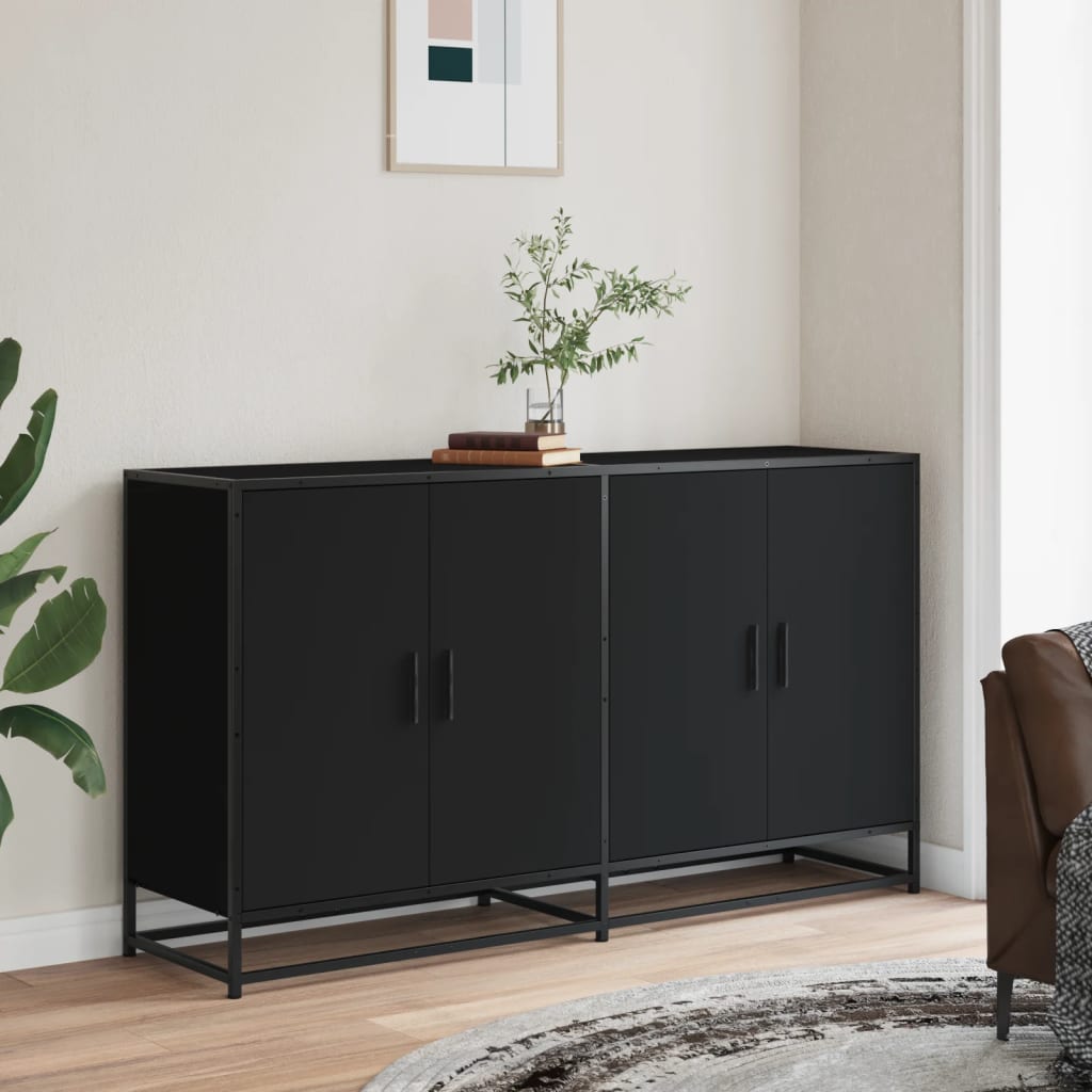 Sideboard Black 134x35x76 cm Engineered Wood