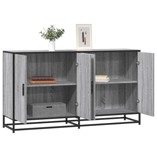 Sideboard Grey Sonoma 134x35x76 cm Engineered Wood