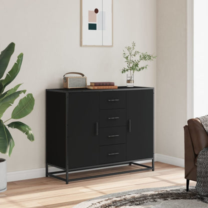 Sideboard Black 92x35x76 cm Engineered Wood