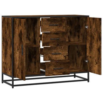 Sideboard Smoked Oak 92x35x76 cm Engineered Wood