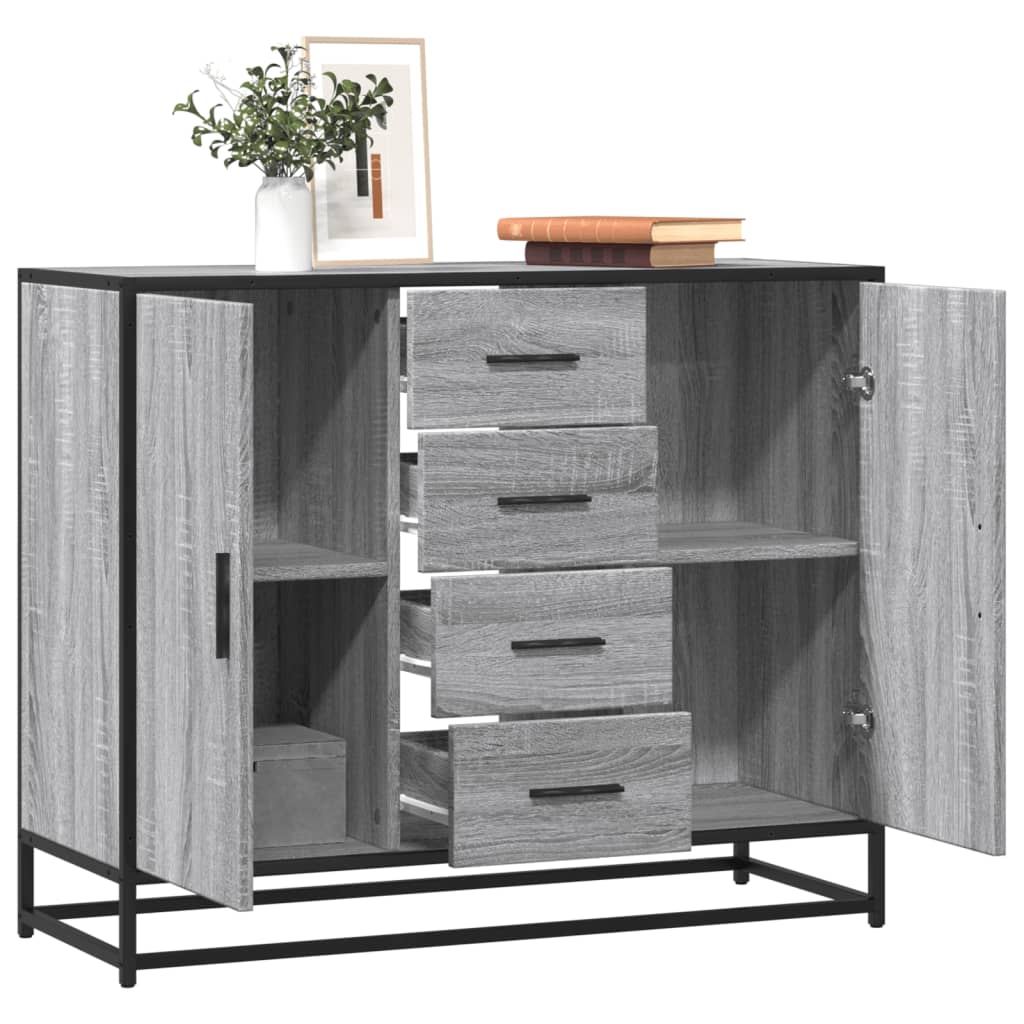 Sideboard Grey Sonoma 92x35x76 cm Engineered Wood