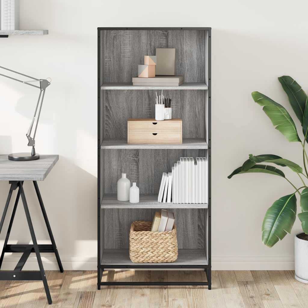 Bookcase Grey Sonoma 60x35x139 cm Engineered Wood