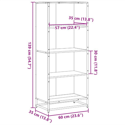 Bookcase Grey Sonoma 60x35x139 cm Engineered Wood