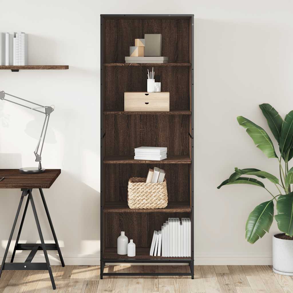 Bookcase Brown Oak 60x35x170.5 cm Engineered Wood