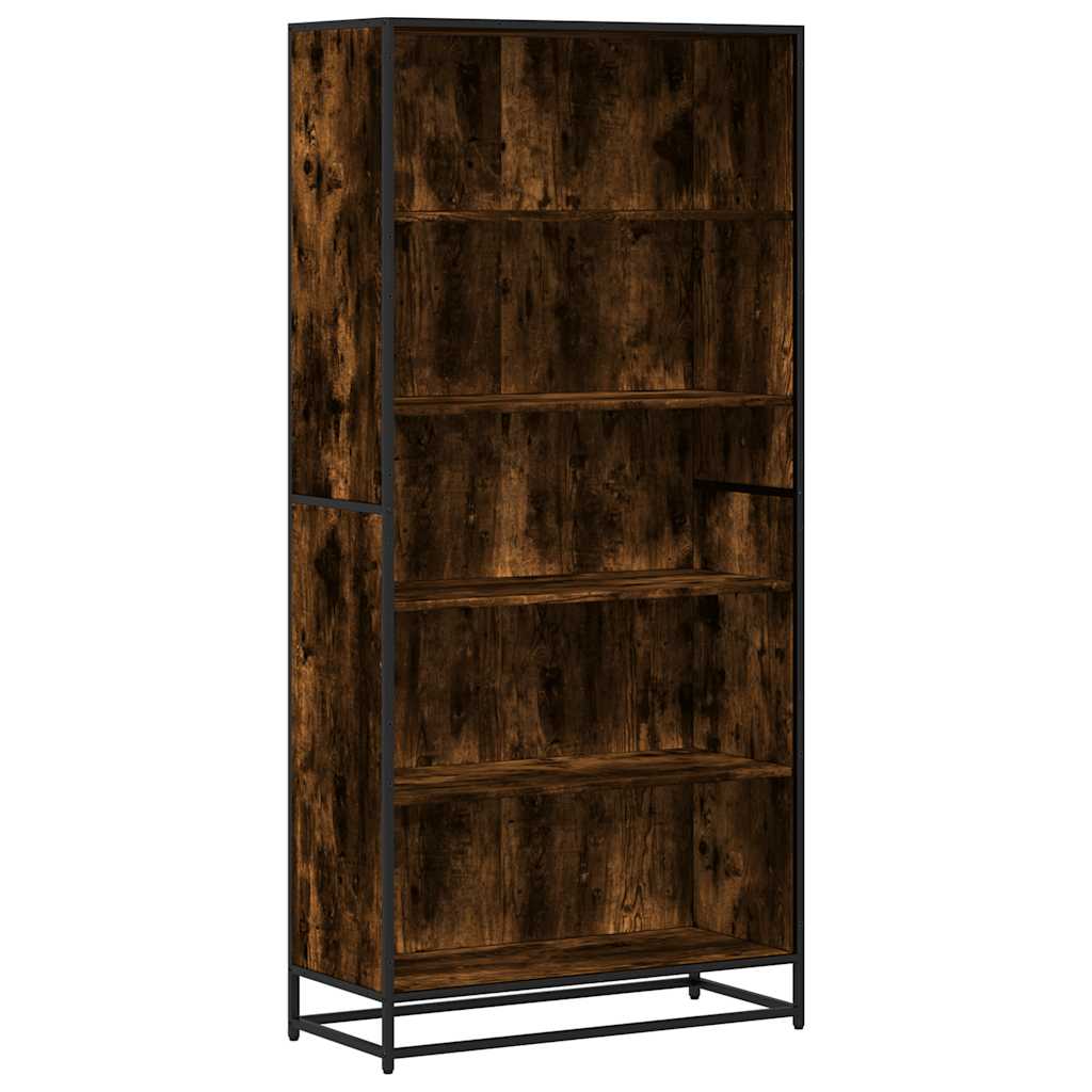 Bookcase Smoked Oak 80.5x35x170.5 cm Engineered Wood