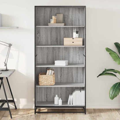 Bookcase Grey Sonoma 80.5x35x170.5 cm Engineered Wood