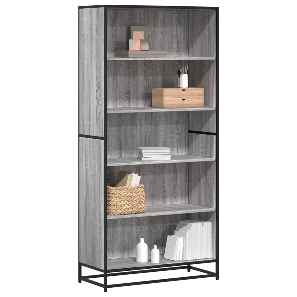 Bookcase Grey Sonoma 80.5x35x170.5 cm Engineered Wood