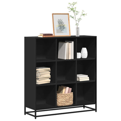 Bookcase Black 97.5x33x107.5 cm Engineered Wood and Metal