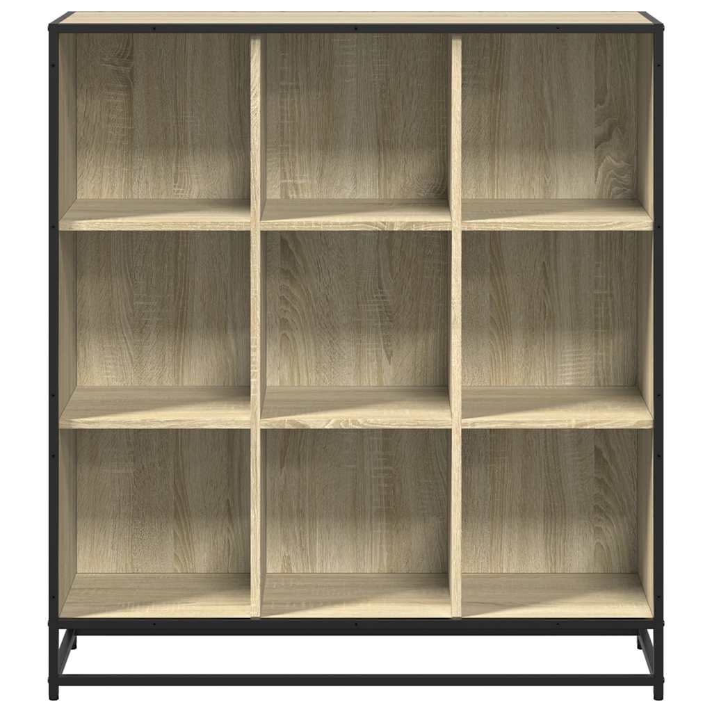 Bookcase Sonoma Oak 97.5x33x107.5 cm Engineered Wood and Metal